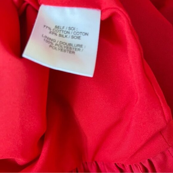 Tanya Taylor Red Wrap Dress with Purple Accent - Picture 11 of 12